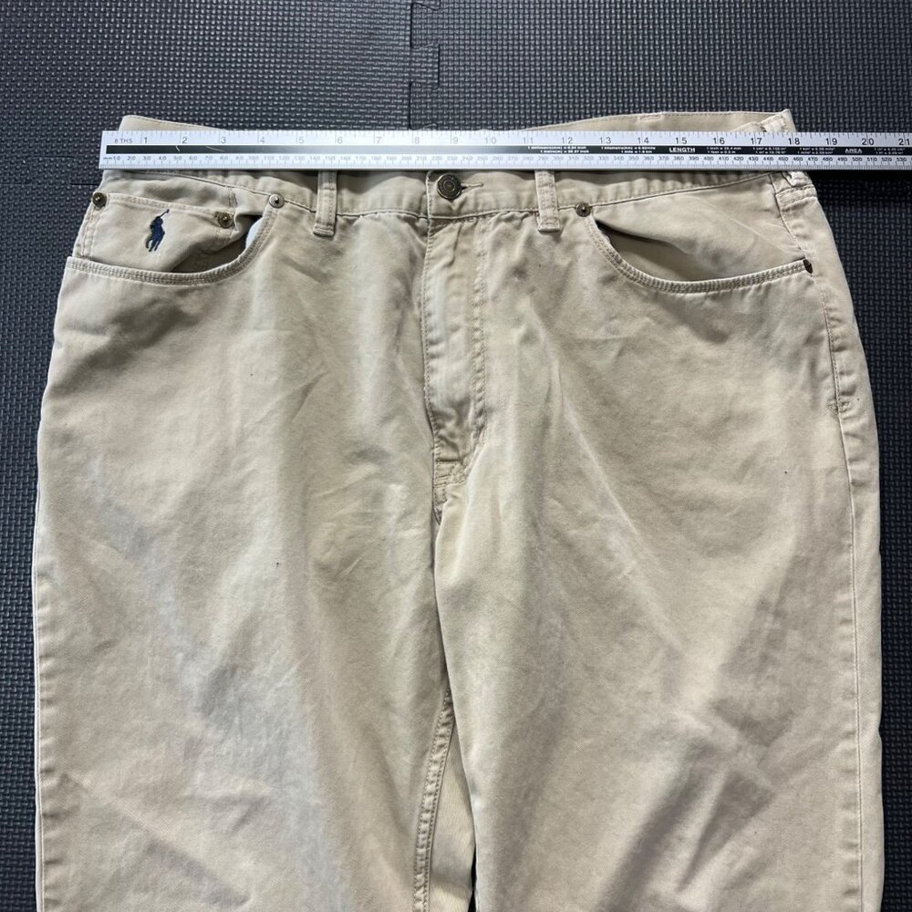 Polo Ralph Lauren Mens Khaki Beige Chino Pants 38x32 Classic Fit Cotton Casual T - Picture 4 of 5